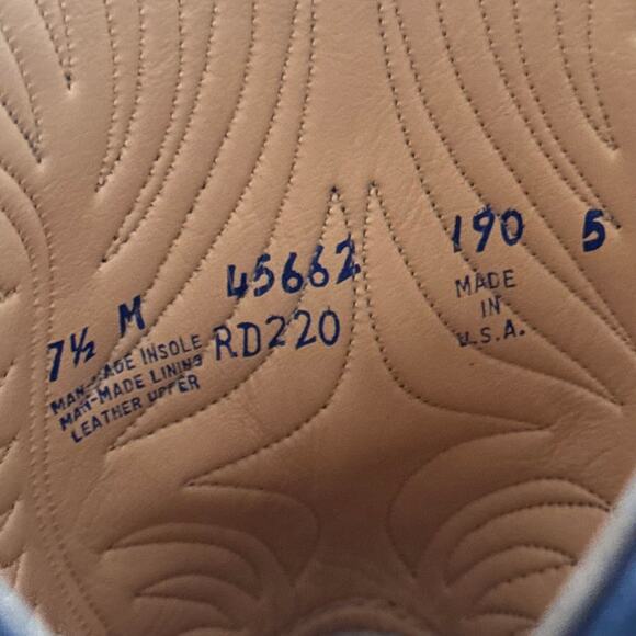 Rodeo Drive Black Suede Leather Cowboy Western Boots Size 7.5 Made in USA - Picture 6 of 12